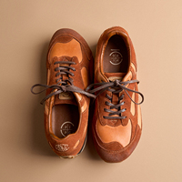 Chaussures décontractées vintage de créateur en gros, baskets légères pour hommes en cuir véritable, style rétro, fabriquées à la main, prix d'usine