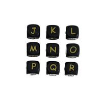 Vente flash - Perles de dentition en silicone naturel personnalisées de 12 mm avec lettres de l'alphabet