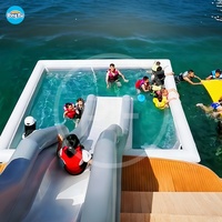 Yacht gonflable personnalisé, radeau flottant, quai, piscine gonflable, bateau flottant océanique, piscine de natation en mer avec filet