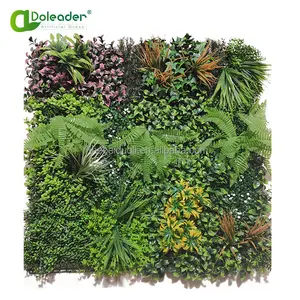 Doleader Anti-UV Vertical Garden Decor Faux Plants Boxwood Hedge Backdrop Artificial Grass Green Wall Panels