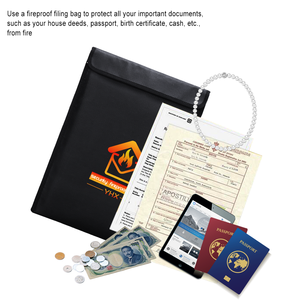 Sac de pochette de documents ignifuge noir argent coffre-fort caisse pochette de fichier secret stockage pour les produits de classement - Product Image 4