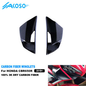 AKOSO moto 3K sec fibre de carbone aile avant Spoiler couverture côté aile fixe carénage Winglet pour <span class=keywords><strong>Honda</strong></span> <span class=keywords><strong>CBR650R</strong></span> 2019-2024 <span class=keywords><strong>2023</strong></span> - Product Image 1