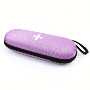Estuche médico personalizado de EVA rígido, a prueba de golpes, para viaje, caja de almacenamiento portátil de EVA morada para 2 plumas Epi Pen y bolsa de hielo para insulina - Product Image 3