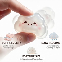 Ensemble de 6 jouets squishy en PU nuage blanc à montée lente avec expressions mignonnes – Idéal pour offrir