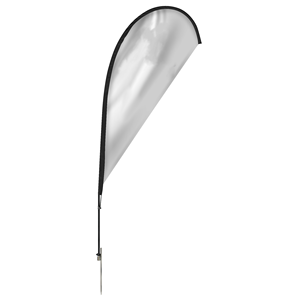 Drapeau publicitaire en forme de larme avec impression numérique, mât en aluminium, tissu en polyester, idéal pour les événements d'entreprise et les activités en extérieur - Product Image 1