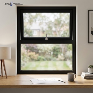 Finestra a Battente in Alluminio di Alta Qualità con Vetro Temperato, Impermeabile, per Bagno e Uffici - Product Image 1