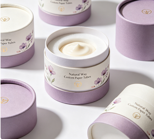 Custom Paper Tube Cosmetic Packaging with Floral Design Eco-Friendly Round Container for Face <b>Cream</b>,Skincare and Beauty Products - Product Image 5