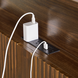 Modern Solid Wood Adjustable Convertible Tufted Espresso Queen Platform Bed Fabric Upholstered <b>Headboard</b> Storage Drawers - Product Image 6