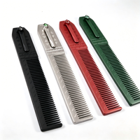 Peigne en métal droit pour la région arabe, personnalisé avec logo de marque, en alliage de zinc, avec clip, pour cheveux masculins - Vente en gros