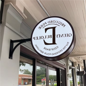 Рекламный круглый световой короб на заказ оптом, уличный круглый акриловый светодиодный световой короб для меню ресторана, для рекламы - Product Image 1