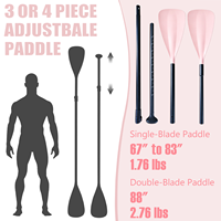 Pagaie de SUP gonflable professionnelle 2-en-1, pagaie hybride de kayak à double lame 2,76 lb, usine OEM, certifiée CE et BSCI