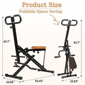 Appareil de fitness abdominal à domicile, structure ABS durable, conception pliable, propulsion par roues arrière, contrôle mécanique pour l'exercice physique - Product Image 3
