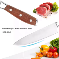 Couteaux de cuisine en acier inoxydable à haute teneur en carbone 3Cr13, couteau de chef japonais, ensemble de couteaux de cuisine avec bloc en bois, ciseaux, aiguiseur