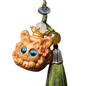 Sandalwood Carved Rabbit Sachet Pendant 2.6cm Chinese Style Phone Charm Keychain With Tassel And <b>Scented</b> <b>Balls</b> - Product Image 5