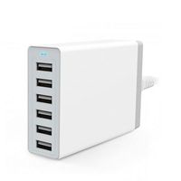 Chargeur de bureau ORB Factory 5V 10A 50W, chargeur de téléphone portable, station de charge USB 6 ports pour smartphones et tablettes