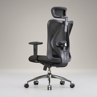 Chaise de bureau pivotante à dossier haut au design traditionnel, hauteur réglable, siège en maille confortable, base en fer, accoudoirs articulés pour bureau à domicile