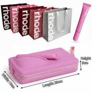 Hợp Thời Trang Thực Tế Xách Tay Silicone Trang Điểm Túi Son Môi Lưu Trữ Pouch Mỹ Phẩm Silicone Túi Với Dây Buộc - Product Image 2