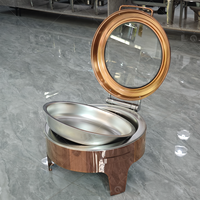 Réchauffeur d'aliments de luxe en or rose pour restaurant traiteur 6L chauffe-plats hydrauliques ensemble de buffet chauffe-plats équipement de maintien chauffe-plats