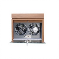 Remontoir de montre en bois de noyer avec plateau à bijoux intégré et fonction de sécurité anti-chute pour bagues et bracelets, boîte de rangement à 2 emplacements