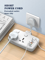 LDNIO SC2413 Puerto USB UE/Reino Unido EE. UU. Cable de extensión Adaptador de enchufe múltiple eléctrico Protección contra sobretensiones Toma de corriente universal