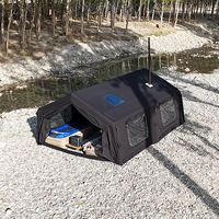 Tente pneumatique noire de luxe en coton 13.6, confortable pour les aventures en plein air, abri de camping gonflable portable