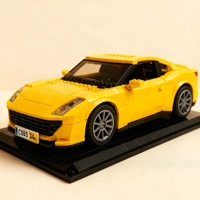 Ensemble de construction de voiture de course verte personnalisable, à construire soi-même, blocs de construction en plastique ABS éducatifs, échelle 1:12