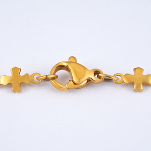 Vente flash - Collier religieux avec pendentif Vierge Marie, chaîne à perles et croix - Product Image 3
