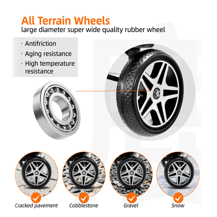 Heavy Duty Utility for Grocery Shopping 2 in 1 Foldable Shopping Cart Waterproof Collapsible Hand Truck with All-Terrain Wheels