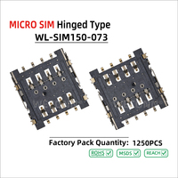 Connecteur de carte MICRO SIM à charnière WECONN WL-SIM150-073 8PIN+0 H=1.50mm, personnalisable, certifié ISO 9001/ IATF 16949