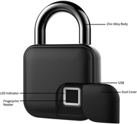VIANS Smart Tuya APP Sans Clé Biométrique Électronique USB Porte Casier Bagages Sécurité Compatible Empreinte Digitale Cadenas