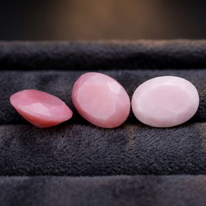 Pierre précieuse naturelle opale rose de Jaipur, taille ovale 6 mm, pierre brute polie certifiée par un tiers pour la fabrication de bijoux - Product Image 3