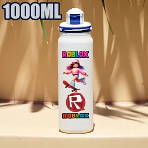 แก้วน้ำลายกราฟฟิตี้หุ่นยนต์ Robloxs Game Matte Scale ขนาด 1000 มล. ขวดน้ำ DynaBlocks สีขาว แก้วพลาสติก ลายอนิเมะ ของขวัญวันเกิด - Product Image 3