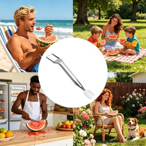 Cuchillo para cortar sandía de acero inoxidable, cortador de frutas, herramienta para cortar melón en cubos, herramienta de cocina para preparar piña, pomelo y verduras - Product Image 4