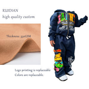 <strong>2026</strong> <strong>Boys</strong>' 2pcs Cotton Casual Jogger Set Custom Street Style Sweatshirt Soft Fabric Outdoor Winter Autumn Oversize Hooded Set - Product Image 6