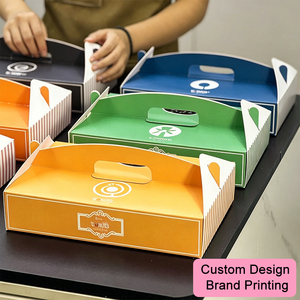 Boîte à donuts mochi écologique personnalisée avec logo, lot de 6, en carton blanc de qualité alimentaire, emballage à <span class=keywords><strong>emporter</strong></span> pour boulangerie avec poignée intégrée - Product Image 3