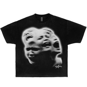 Camiseta Newcom Boxy Oversize con Estampado Gráfico, Estilo Urbano Y2K, Cuello Redondo, Manga Corta, 100% Algodón Jersey, para Hombre - Product Image 1