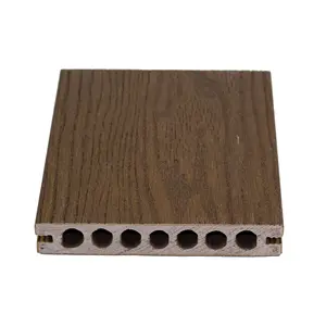 Natural Wood Feel Texture Teak Color Exterior Vinyl Foaming PVC Deck Flooring