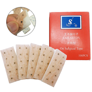 100 pièces jetables oreille presse graines Acupuncture Vaccaria Acupoint <span class=keywords><strong>Massage</strong></span> multi-conditions oreille graine acupression <span class=keywords><strong>Kit</strong></span> - Product Image 1