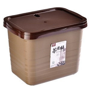 Cubo para té cuadrado color caqui con tapa de material PP para accesorios del juego de té Kung Fu - Product Image 5