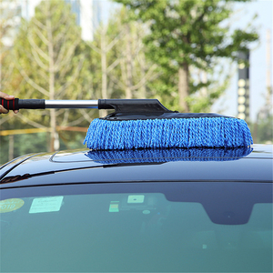 Cepillo de microfibra azul 3 en 1 para lavado de coches, cepillo de limpieza suave de mango largo para coches y ruedas - Product Image 4