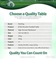 Table de baby-foot standard de 48 pouces (4 pieds) à 8 tiges, table de jeu de football d'intérieur de 1,2 m pour usage domestique, bar ou commercial