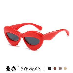 แว่นตา แว่นกันแดดทรงแคทอาย UV400 กรอบพีซี ผู้หญิง แฟชั่น แว่นกันแดด - Product Image 1
