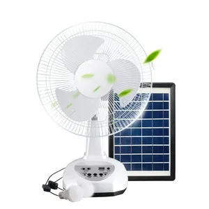 热销12英寸太阳能充电桌电风扇带电源银行功能便携式和太阳能充电风扇