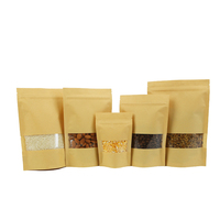 Sachet Doypack de qualité alimentaire en papier Kraft thermoscellable avec fenêtre pour l'emballage de snacks, de café et de nourriture pour animaux de compagnie