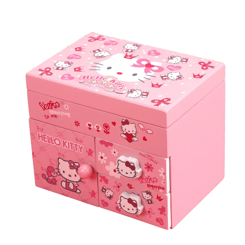 Cheap Price Chinese Musical 2 Drawer 1 Door Jewelry Box With Music