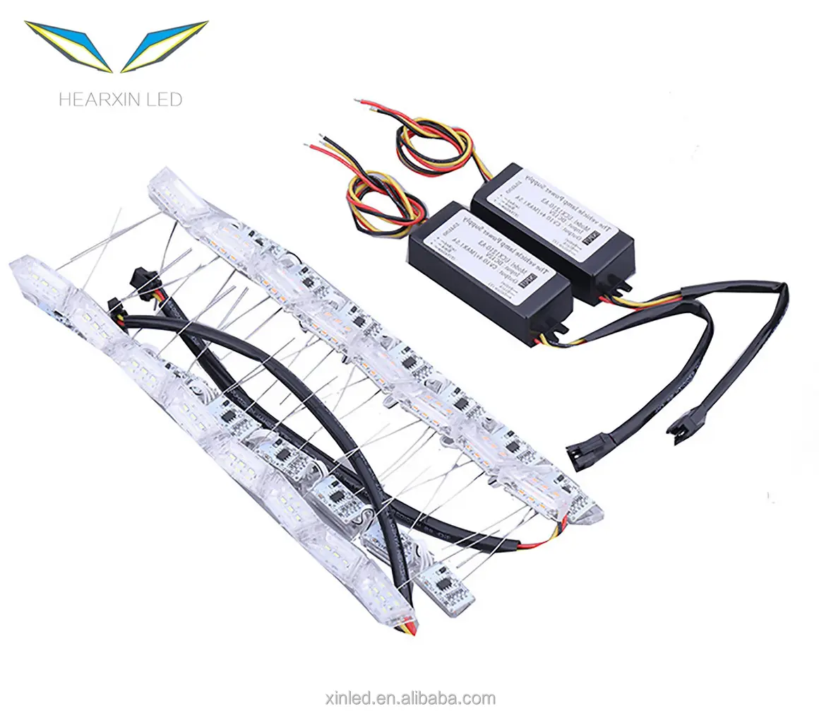 LED White/Yellow Car Crystal DRL Daytime Running Strip Turn Signal Light For Nissan Qashqai Accessories