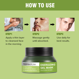 Overnight Skin Renewal Smooths Deeply Hydrating <strong>Men</strong> Care Energizing Gel <strong>Face</strong> Sleeping Mask - Product Image 6