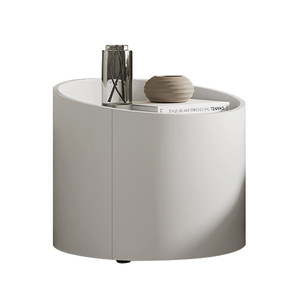Italian Minimalist Small Unit Bedroom Furniture <strong>Circular</strong> Painted Wooden <strong>Bedside</strong> <strong>Table</strong> - Product Image 5