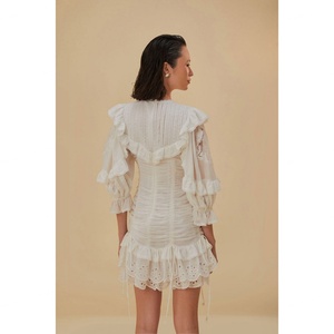 Nouvelle Collection : Robe Courte Sexy à Manches Longues, Couleur Unie, avec Découpes et Lacets – Modèle Automne. - Product Image 4