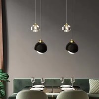 Lampe à suspension en cristal moderne et simple Lampe de chevet de luxe Nordic Minimalist Long Line Living Room Home Decor